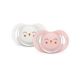 Suavinex Bonhomia SX PRO Physiological Pacifier, Supports Breastfeeding Babies, Pacifiers 6-18 Months, 2 Pack Baby Pacifier, Baby Accessories, (Pink/Beige)
