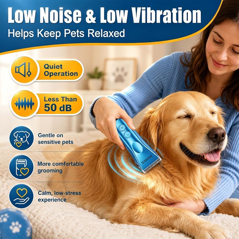 Professional Dog Grooming Clippers, Cordless Pet Hair Clipper