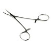 SE 5-Inch Stainless Steel Curved Forceps - Self-Locking, Serrated Tip