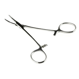 SE 5-Inch Stainless Steel Curved Forceps - Self-Locking, Serrated Tip for Precision Grip and Clamping - Perfect for Crafting, Fishing Tasks, Jewelry Making, and More! -651FC