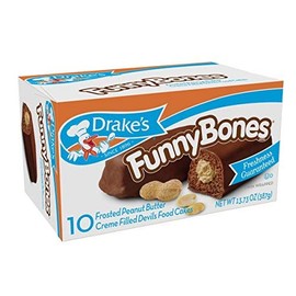 Drake's Cakes Funny Bones, 10 cakes, 13.03oz (pack of 2)" [ total 20 cakes, 26.06oz]