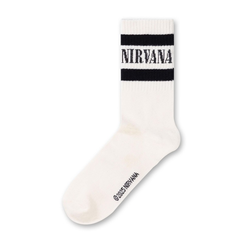 Nirvana Herren-Wadensocken in Schwarz, Weiß und Gelb, 3er-Set | Klassisches