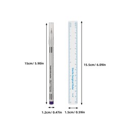 Gogogmee Eyebrow Pen Set 1 Pen with Ruler 0.5mm Precision Tip Skin Tattooing Mapping Tool Makeup Marking Pen
