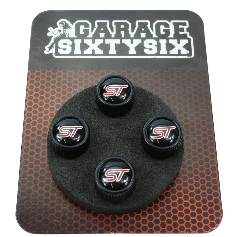 Garage-SixtySix 4 Ventilkappen Modell Chicago SCHWARZ Motiv: ST