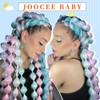 Synthetic Hair for Braiding, Easy Braid, Pre-Stretched Braids Extensions, Blue/Purple/Green/Pink