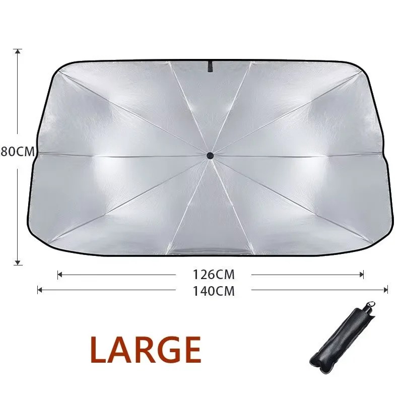 Retractable Car Windshield Sunshade for Parking – Titanium-Coated Heat Shield