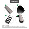 4-pieces Travel Set with Case Portable Silverware Utensils Set for