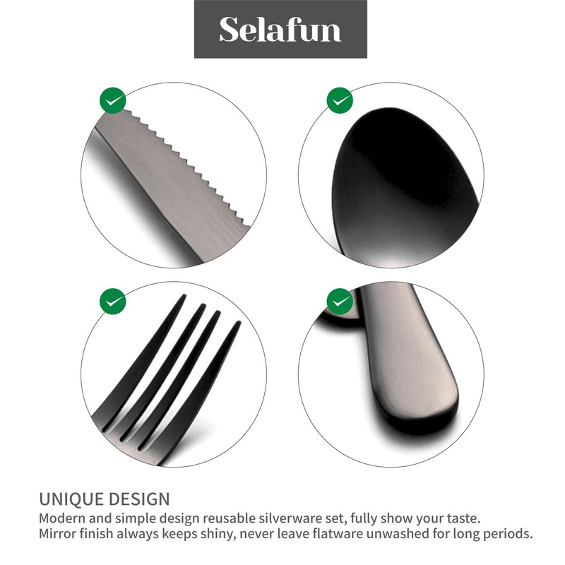 4-pieces Travel Set with Case Portable Silverware Utensils Set for