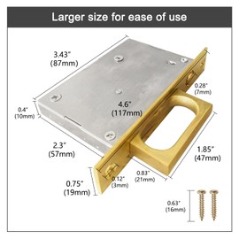 LWZH Sliding Door Mortice Lock Handle Invisible Recessed Handle Latch Interior Furniture Wooden Door Lock Gold Zinc Alloy