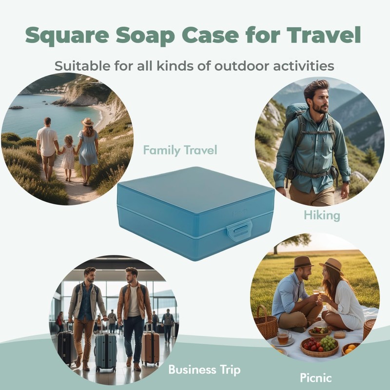 Elimeta Soap Container, Shower Square Bar Holder Fit Handmade Soap,