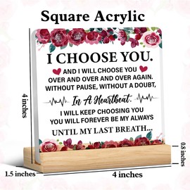 Romantic Gifts for Her, Gifts for Wife From Husband, Birthday Christmas Valentine's Day Gift for Girlfriend, Romantic Gift Ideas Clear Acrylic Desk Sign Keepsake