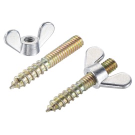 uxcell 20pcs M4x25mm Hanger Bolt, 10pcs M4 Wing Nuts for Furniture