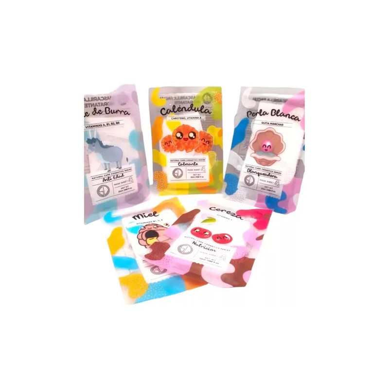 Mascarilla Facial De Tela Kawaii Coreana 1 Pieza