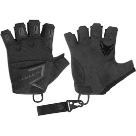 ACE Schakal Fingerless Gloves - Tactical Gloves without Fingers - for Paintball and Shooting - Black - S