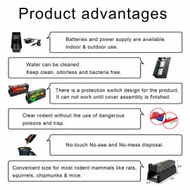 airmall 1PK Electronic Mouse Trap Victor Control Rat Killer Pest Electric Rodent Zapper