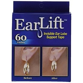 Earlift Invisible Ear Lobe Support Solution Support Peel & Press for Pierced Ears As Seen On Tv- 180 count