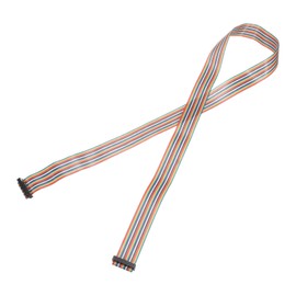 MECCANIXITY IDC Rainbow Wire Flat Ribbon Cable 2.54mm Pitch 26 Pin Connection Line FC Dual Female Black Connector for DIY Experiment 4 Ft Length 1 Pcs