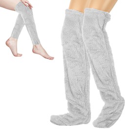 Ofoat Teddy Bear Legs Socks, Winter Warm Thigh High Socks, Home Sleeping Knee High Slippers, Long Fluffy Cozy Socks For Women