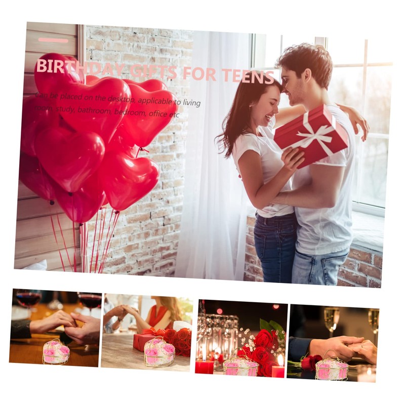 FOMIYES Romantic Rose Soap Flower Petals Basket Valentine's Day for