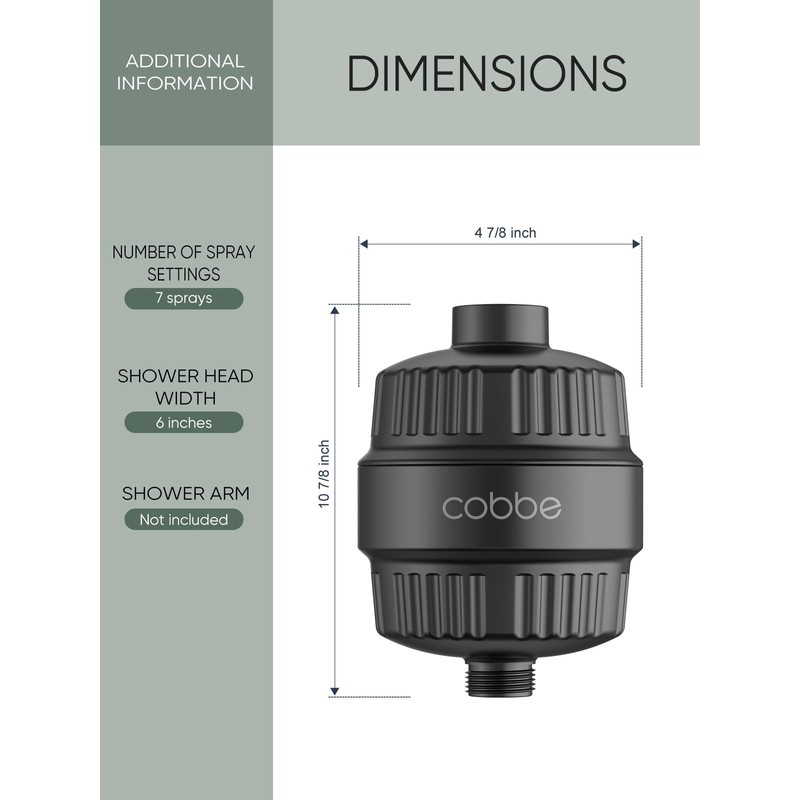 Cobbe High Output Shower Filter – 99% Removal Shower Head