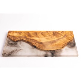 Jeanne Fitz Olive Wood Cheese Board with Resin, Charcuterie boards, Serving Tray, Cutting Board, Large, Unique Gifts for Kitchen