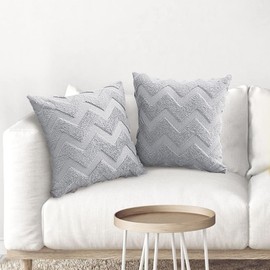 HUIEYE Wool Decorative Cushion Covers, Soft Couch Cushion, Plush Velvet Decorative Cushion Cover, Hidden Zip, Decorative Cushion, Set of 2, Sofa Cushions, Luxury Style Cushion Cover for Living Room,