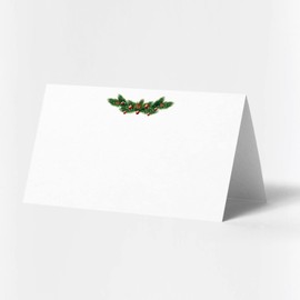 Christmas Place Cards (3.5 x 2 in) 25 pcs, Table Name Cards for Christmas Party, Seating Name Cards, Food Labels, Scored for Easy Folding, Christmas Party Supplies, Fiesta Party - SJK012