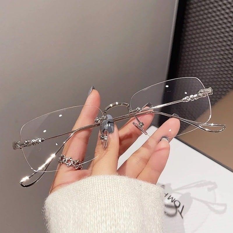 88flix Korean Rimless Glasses, Blue Light Cut, Unisex, For PC,