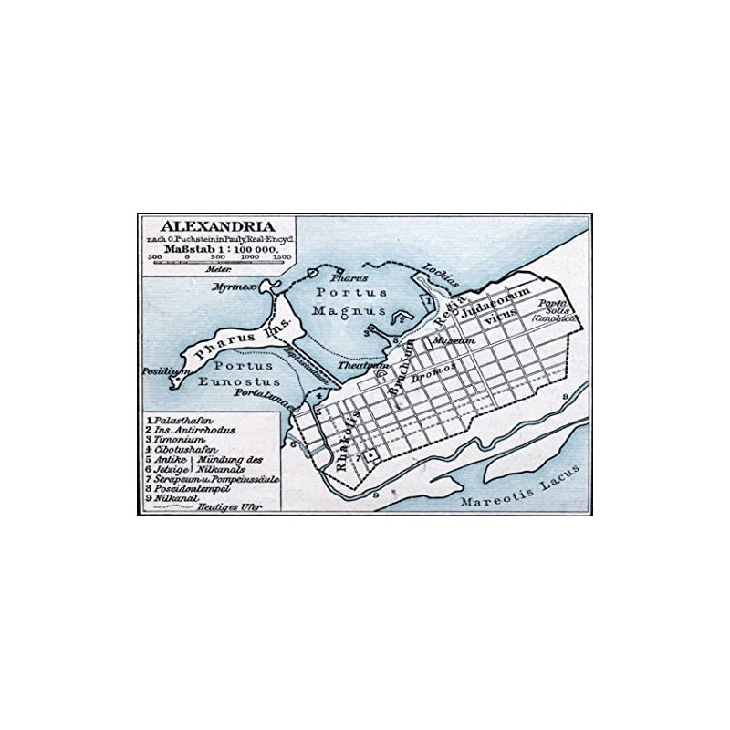 24x36 gallery poster, Map of ancient Alexandria Egypt