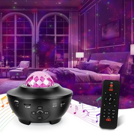 Star Galaxy Projector with Bluetooth Speaker LED Night Light for Bedroom, Kids, Adults 360° Rotating Nebula Lamp with Timer, Remote Control,Adjustable Brightness for Home, Relaxation and Sleep