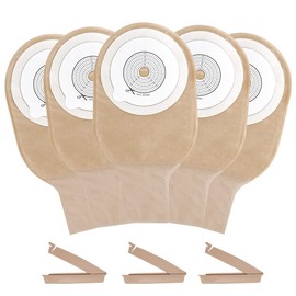 20PCS Colostomy Bags, Max Cut 60mm Ostomy Supplies, One-Piece Drainable Colostomy Bags with Clamp Closure for Ileostomy Stoma Care