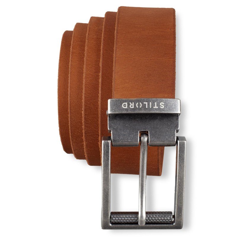 STILORD Leather Belt Brown Men's Business or Jeans Men's Belt