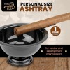 Stinky Cigar Personal Size Ashtray with 1 Stirrup, Compact, Black