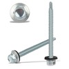 60PCS Roofing Screws with Rubber Washers 6.3x75mm Hex Head Self