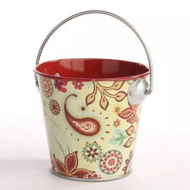 Unbranded Bulk Lot of 10 Retro Inspired Floral and Paisley 3-1/2" Metal Favor Buckets