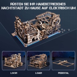 ROBOTIME 3D Puzzle Wooden Marble Run Trackball Model Kit for Adults Mechanical Marble Run Wooden Puzzle with Wooden Kit LG01 Link Package
