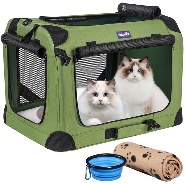 Petprsco Large Cat Carrier for 2 Cats Small Medium Dogs,