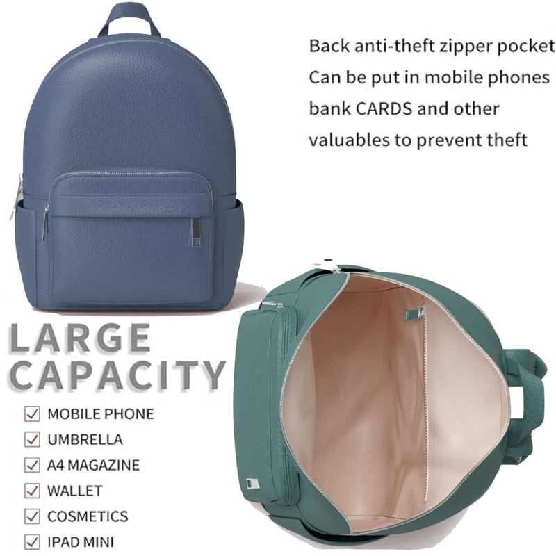 KMISSO Women's Backpack Vegan Leather Versatile Practical 30608, silver colours