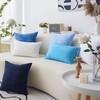 Home Brilliant Blue Cushion Cover Solid Striped Velvet Cushion Covers