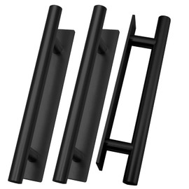 Opfiue 10 PCS Self-Stick Push Pull Helper ABS Plastic Handle, Wardrobe Handles Instant for Furniture/Cabinet/Drawer (Black)
