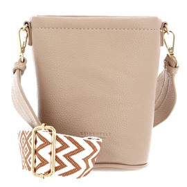 SEIDENFELT MANUFAKTUR Persby Small Bucket Crossbody Bag Light Toffee/Gold, Light Toffee / Gold