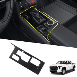 HIRUFAIT Gear Shift Panel Cover Trim for Toyot@ Tundra 2022-2025 / Toyot@ Sequoia 2023-2025 Accessories, ABS Center Console Gear Shift Decorative Panel, Without 4WD (Matte Black)