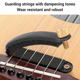 CHEOTIME Guitar String Mute Dampener, Guitar Mute Pad Zinc Alloy Structure Sponge Interior Universal Adjustable Guitar String Mute Dampener for Beginners