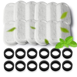 Cat Water Fountain Filters,24 Pack Cat Fountain Replacement Filters for Stainless Steel 67oz/2L Adjustable Water Flow Pet Water Fountain,Dog Water Fountain (12+12 Pack)