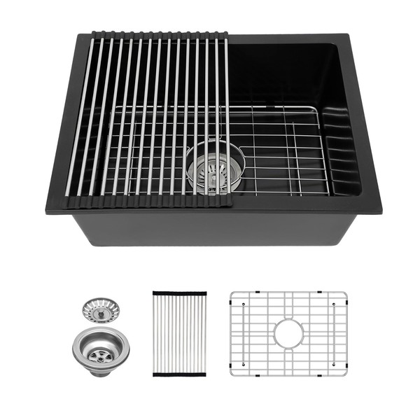 Lordear 22 Granite Composite Bar Sink - 22×17 Inch Undermount