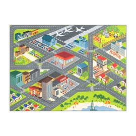 KC Cubs 3x5 City Streets Car Road Rug – Educational Non-Slip Play Mat for Kids, Toddlers, Nursery, Classroom, Playroom, Baby Daycare, Boy Girl Carpet