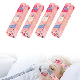 4 Pack Satin Mask Strap Covers, Face Cushion Cover for Strap Headgear, Universal and Reusable Comfort Pads, C Papa Accessories & Supplies Mask Cover Headgear Pads for Reducing Red Marks (Strawberry)