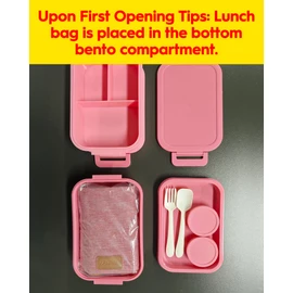 KEMETHY Adults Bento Lunch Box Set with Thermo Bag, 74oz Stackable Leak-proof 3-tiers Bento Box, Built-in Utensil and Sauce Container for Work, School, Dining Out (Gray)