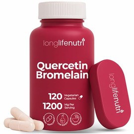Quercetin 500mg with Bromelain 100mg 120 Vegetarian Capsules  Natural Anti Inflammatory Antioxidant Supplement  Allergy Relief Complex  Heart Health  