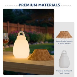 Outdoor Portable Table Lamp with Remote, Hanging Water-Resistant Night Light with 8 Colors for Outside, Party, Patio, Garden, Camping, Yard, Porch